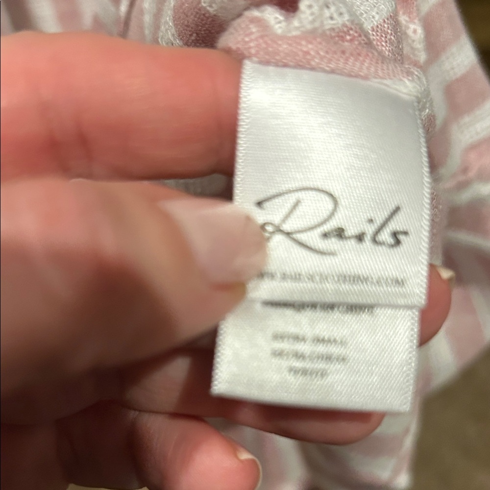 NWT Rails Angelina Pale Pink and White Striped Mini Dress Linen Blend Size XS - Picture 9 of 10